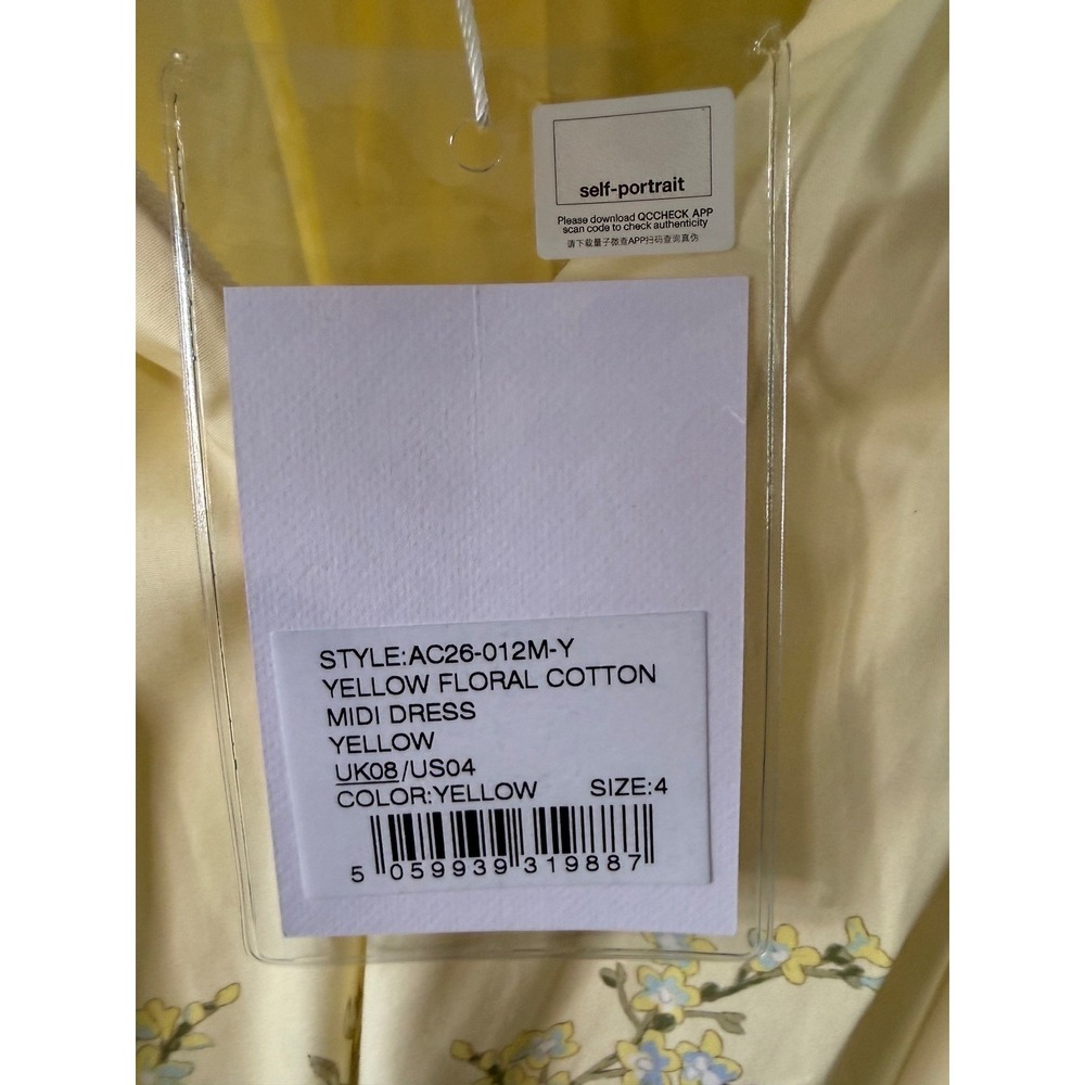 Self-Portrait Yellow Floral Midi Dress NWT Wedding Guest US 4 Small - Picture 6 of 12